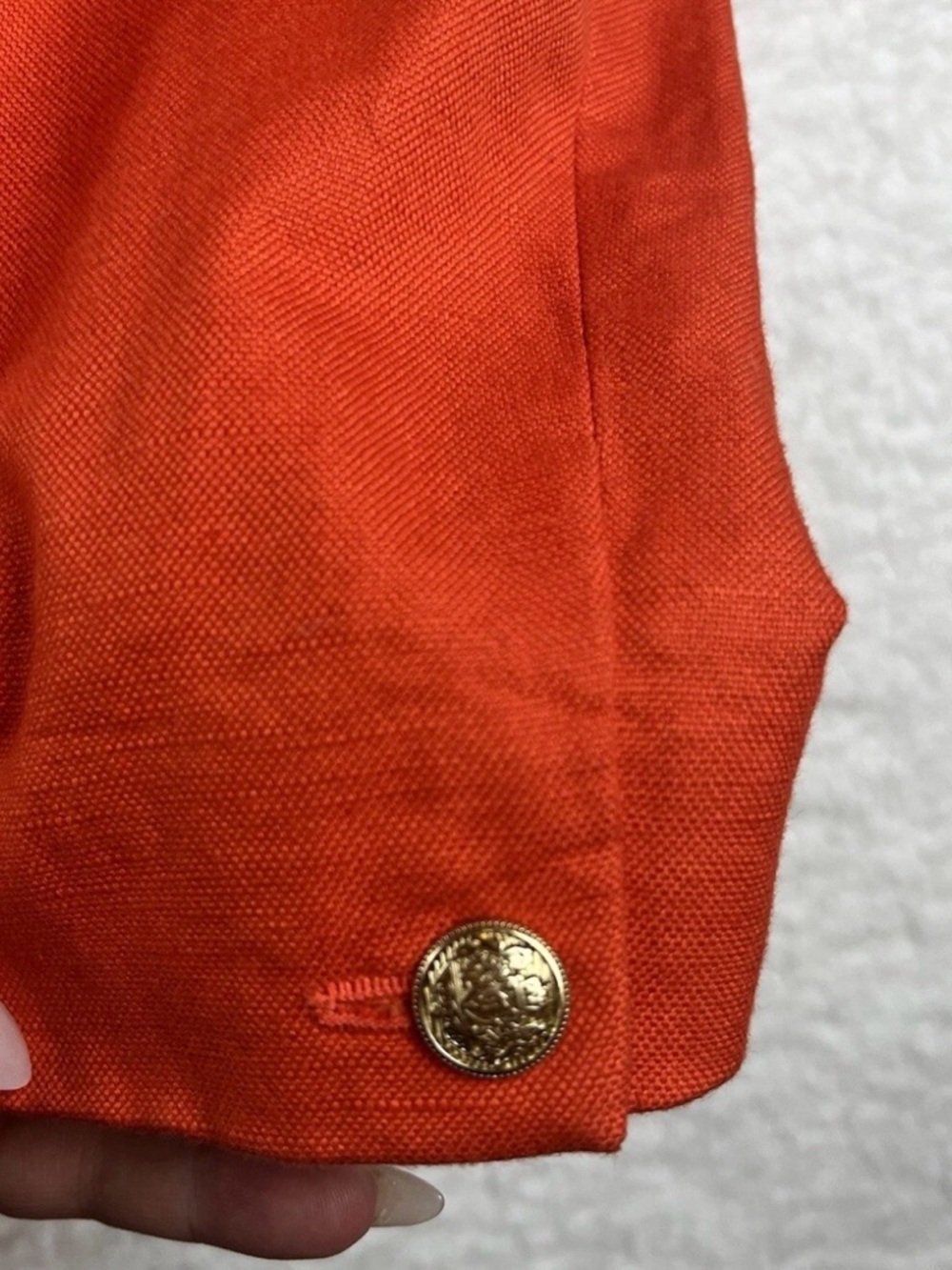 LIKE NEW/MANGO ORANGE π DOUBLE BREAST LINEN BLAZER SZ: M - Picture 10 of 10